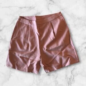 Shein Women Dusty Pink Polyester High-Waisted Shorts